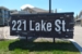 Townhome 221 Lake Street sign